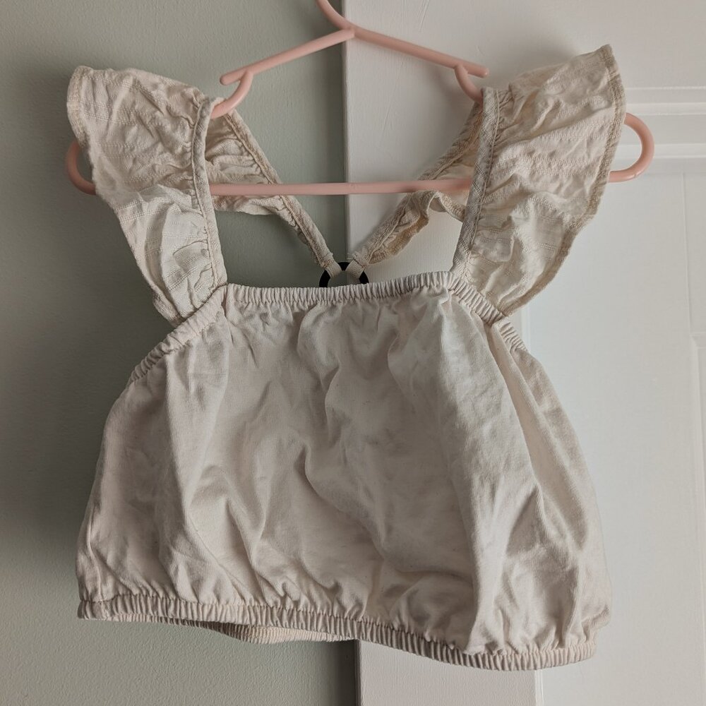 TRIMMED RUFFLED TOP Girls Zara Size 8 EUC